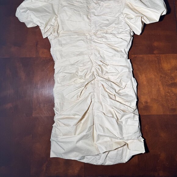 Endless Rose - Ruched Puff Sleeve Dress - Large - Ivory - Picture 8 of 8